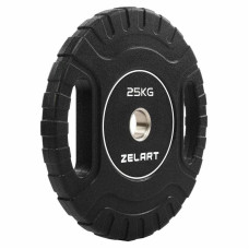 Блини диски CPU покриття 2 Handle металева втулка Zelart ø51мм, 25кг ,чорний, код: TA-3438-25