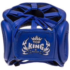 Шолом боксерський з бампером шкіряним Top King Pro Training M синій, код: TKHGPT-OC_MBL-S52