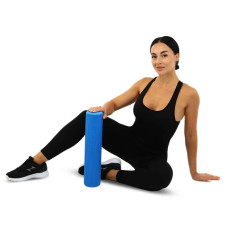 Ролер масажний циліндр цільний FitGo 450x100 мм, синій, код: FI-0895-45_BL