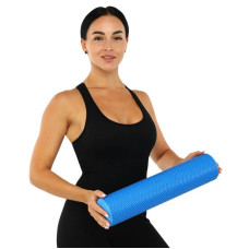 Ролер масажний циліндр цільний FitGo 450x100 мм, синій, код: FI-0895-45_BL