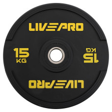 Бамперний диск гумовий LiveUp ø50.5мм, 15кг, чорний, код: LP8331-15