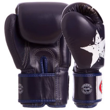 Рукавички боксерські Fairtex Nation Print шкіряні 14 унцій, синій-чорний, код: BGV1N_14BL-S52