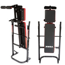 Лавка тренувальна York Fitness ASPIRE 120 складана зі стійкою під штангу, код: 00014961431209