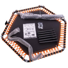 Фітнес батут шестикутний FitGo 101см чорно-оранжевий, код: TX-B6919-50-S52