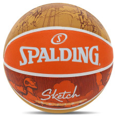 М'яч баскетбольний гумовий Spalding Jump Sketch №7, помаранчевий, код: 84452Y-S52