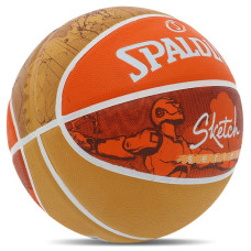 М'яч баскетбольний гумовий Spalding Jump Sketch №7, помаранчевий, код: 84452Y-S52