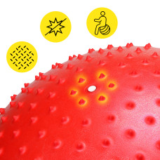 М'яч для фітнесу (фітбол) Cornix 55 см масажний Anti-Burst Red, код: XR-0470