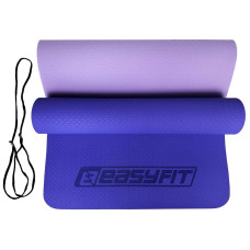 Килимок для йоги та фітнесу EasyFit TPE+TC двошаровий 1830х610х6 мм, бузковий-світло-бузковий, код: EF-1924-VV-EF
