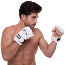 Рукавички для змішаних єдиноборств MMA Top King Extreme шкіряні S, білий, код: TKGGE_SW