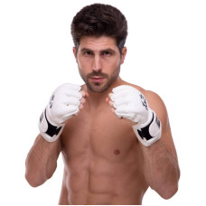 Рукавички для змішаних єдиноборств MMA Top King Extreme шкіряні S, білий, код: TKGGE_SW