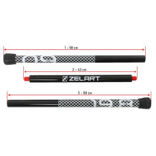 Бодібар 3-х секційний Bar Zelart 9кг, чорний-білий, код: FI-9994-9-S52