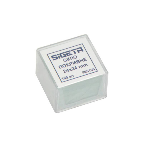 Покривне скло Sigeta 24x24 мм (100 шт.), код: 65193-DB
