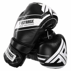 Боксерські рукавиці шкіряні Fistrage 12oz, чорний, код: VL-4275_12BK
