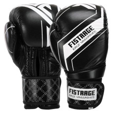 Боксерські рукавиці шкіряні Fistrage 12oz, чорний, код: VL-4275_12BK