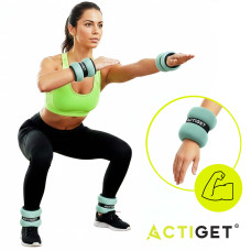 Обважнювачі-манжети для ніг та рук Actiget 2 x 1.5 кг Turquoise/Black, код: ACT0129