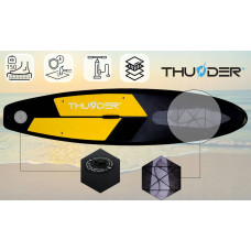 Надувна SUP дошка Thunder Raven з веслом, 3200х760х150 мм, чорний-жовтий, код: SUP-RAVEN