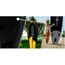 Надувна SUP дошка Thunder Raven з веслом, 3200х760х150 мм, чорний-жовтий, код: SUP-RAVEN