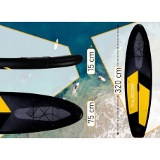 Надувна SUP дошка Thunder Raven з веслом, 3200х760х150 мм, чорний-жовтий, код: SUP-RAVEN