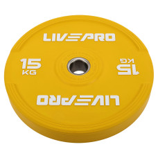 Бамперний диск гумовий LiveUp ø50.5мм, 15кг, жовтий, код: LP8332-15