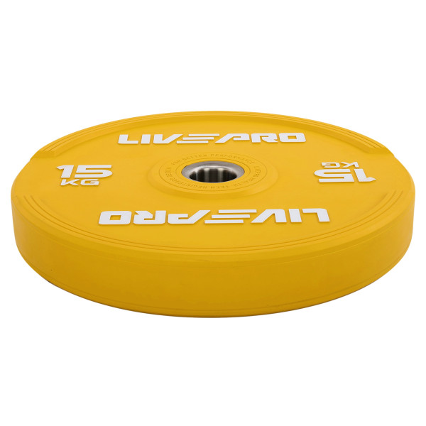 Бамперний диск гумовий LiveUp ø50.5мм, 15кг, жовтий, код: LP8332-15