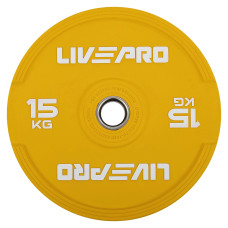 Бамперний диск гумовий LiveUp ø50.5мм, 15кг, жовтий, код: LP8332-15