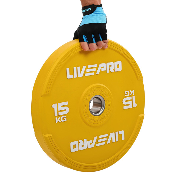 Бамперний диск гумовий LiveUp ø50.5мм, 15кг, жовтий, код: LP8332-15