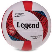 М"яч волейбольний Legend №5 PU білий-червоний, код: VB-3126_R