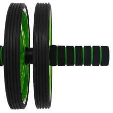 Ролик для пресу подвійний FitGo D180mm, салатовий, код: FI-7146_LG