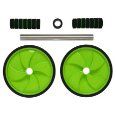 Ролик для пресу подвійний FitGo D180mm, салатовий, код: FI-7146_LG