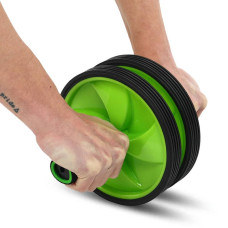 Ролик для пресу подвійний FitGo D180mm, салатовий, код: FI-7146_LG
