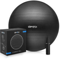 Фітбол Gymtek 65см чорний + насос, код: 5907766662532