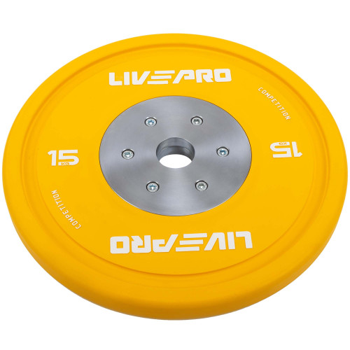 Бамперний диск гумовий LiveUp ø50.5мм, 15кг, жовтий, код: LP8335-15