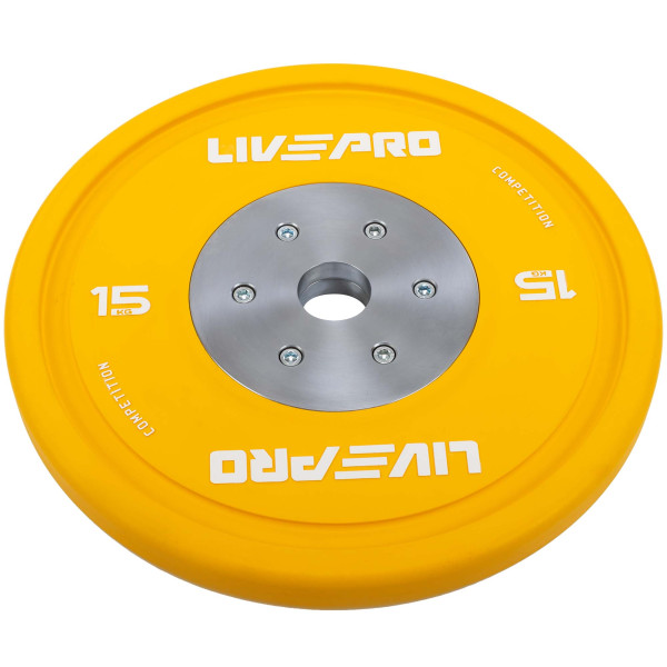 Бамперний диск гумовий LiveUp ø50.5мм, 15кг, жовтий, код: LP8335-15