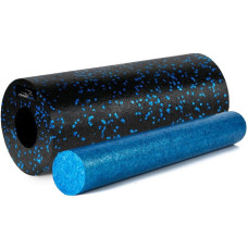 Масажний набір PowerPlay EPP Foam Roller Set 4in1 (2-ва ролика + 2-ва м"ячі), чорний-синій, код: PP_4015_Blue