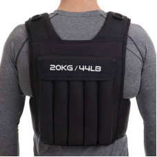 Жилет обважнювач з регульованою вагою Zelart Weigth Vest 20 кг, чорний, код: FI-2630-20