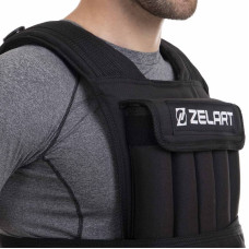 Жилет обважнювач з регульованою вагою Zelart Weigth Vest 20 кг, чорний, код: FI-2630-20
