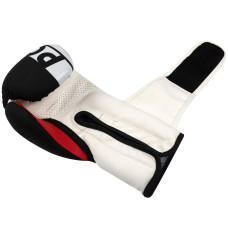 Боксерські рукавиці PowerPlay Matt Challenger 10 унцій, чорний-білий, код: PP_3086_10oz_Bl/White