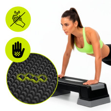 Степ-платформа 2-ступінчаста Actiget 73 х 28.5 х 12-17.5 см ACT0120 Black/Grey, код: ACT0120