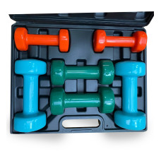 Набір гантелей для фітнесу в кейсі PowerPlay Fitness Dumbells 12 кг (2x1кг, 2х2кг, 2х3кг.), код: PP_4118_12kg