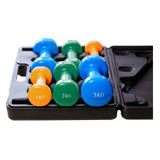 Набір гантелей для фітнесу в кейсі PowerPlay Fitness Dumbells 12 кг (2x1кг, 2х2кг, 2х3кг.), код: PP_4118_12kg