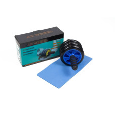 Ролик для преса EasyFit з килимком (3 колеса), синій, код: MS 0873-B-EF