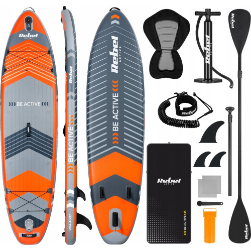 Надувна SUP дошка (Сапборд) Rebel Active RBA-4507 335 помаранчево-сіра, код: M-14043987-IN