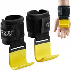 Гачки для перекладини та тяги 4FIZJO Hooks Black/Yellow, код: P-5907739311078