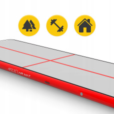 Мат гімнастичний надувний 4Fizjo Air Track Mat 6000x2000x200 мм, білий-червоний, код: P-5907739312044