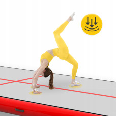 Мат гімнастичний надувний 4Fizjo Air Track Mat 6000x2000x200 мм, білий-червоний, код: P-5907739312044