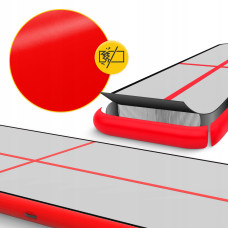 Мат гімнастичний надувний 4Fizjo Air Track Mat 6000x2000x200 мм, білий-червоний, код: P-5907739312044