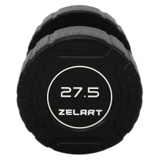 Гантель цільна професійна CPU покриття Zelart 1х27,5кг, чорний, код: TA-3111-27,5