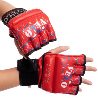 Рукавички для змішаних єдиноборств MMA Velo L червоний, код: ULI-4032_LR