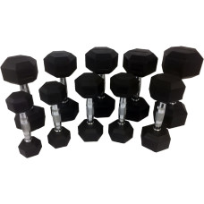 Гантельний ряд Tunturi Rubber Dumbbells Set 1-10 кг (10 пар) 110 кг, код: 14TUSCL180