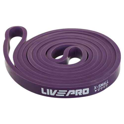 Гума петля для підтягувань та тренувань стрічка силова LiveUp Super Band XS (7-16кг), фіолетовий, код: LP8410-XS